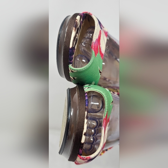 Nine West Sharina Slingback Pump Heels Women's 9.5 M Floral Buckle Adjustable - Picture 3 of 16